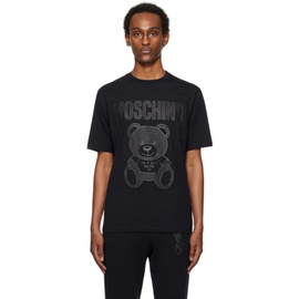 모스키노 Moschino Black Teddy Mesh T-Shirt 241720M213006