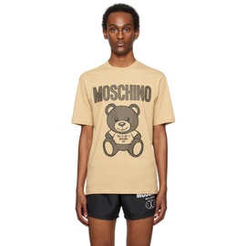 모스키노 Moschino Beige Teddy Mesh T-Shirt 241720M213007