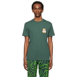 모스키노 Moschino Green Teddy Patch T-Shirt 241720M213010