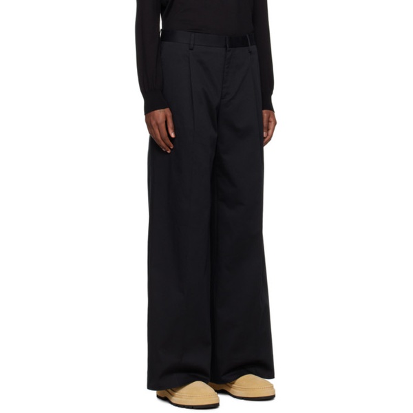 모스키노 Moschino Black Pleated Trousers 241720M191000