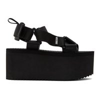 모스키노 Moschino Black Wedge Sandals 241720F124008
