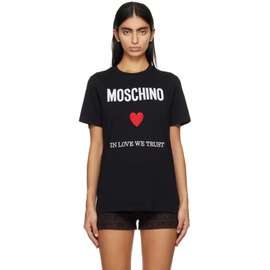모스키노 Moschino Black In Love We Trust T-Shirt 241720F110010
