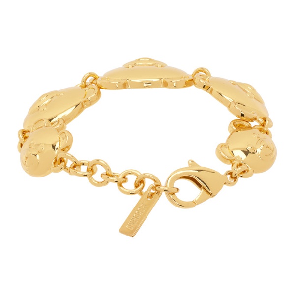  모스키노 Moschino Gold Teddy Bear Bracelet 241720F020001