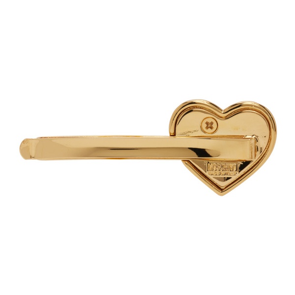  모스키노 Moschino Gold Heart Lock Hair Clip 241720F021003