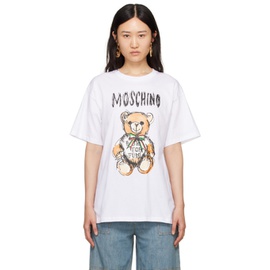 모스키노 Moschino White Archive Teddy Bear T-Shirt 241720F110015