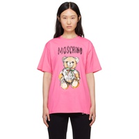 모스키노 Moschino Pink Archive Teddy Bear T-Shirt 241720F110016