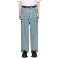 모스키노 Moschino Blue Garment-Washed Jeans 241720M186000