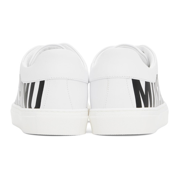  모스키노 Moschino White Leather Logo Sneakers 241720M237017