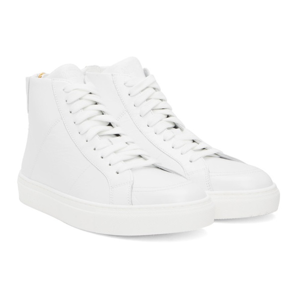  모스키노 Moschino White High-Top Sneakers 241720M236013