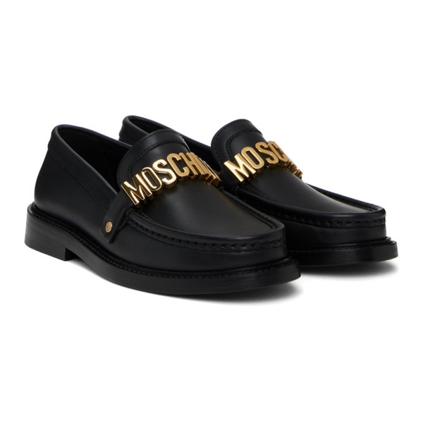  모스키노 Moschino Black College Loafers 241720F121005