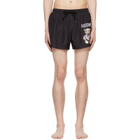모스키노 Moschino Black Printed Swim Shorts 241720M208005