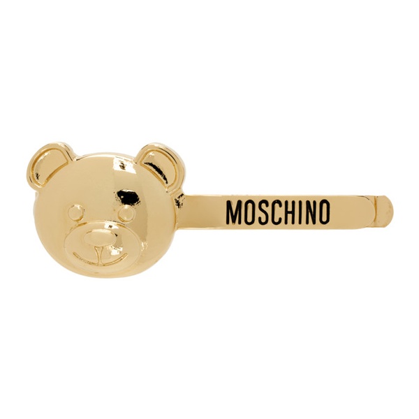  모스키노 Moschino Gold Teddy Bear Hair Clip 231720F018000