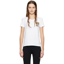 모스키노 Moschino White Applique T-Shirt 241720F110024