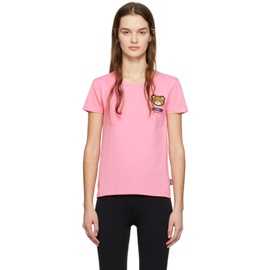 모스키노 Moschino Pink Applique T-Shirt 241720F110026