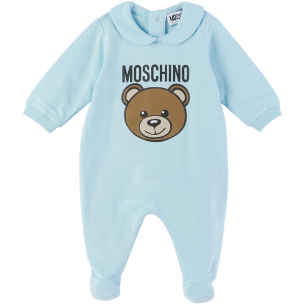  모스키노 Moschino Baby Blue Teddy Babygrow Three-Piece Set 241720M690006