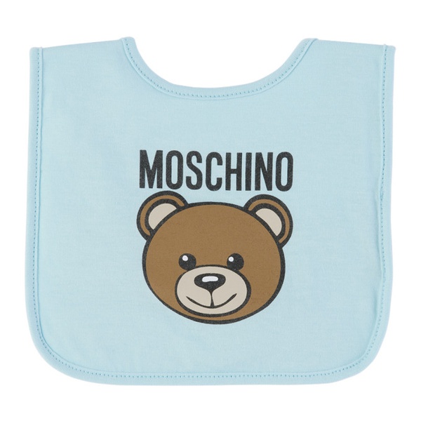  모스키노 Moschino Baby Blue Teddy Babygrow Three-Piece Set 241720M690006