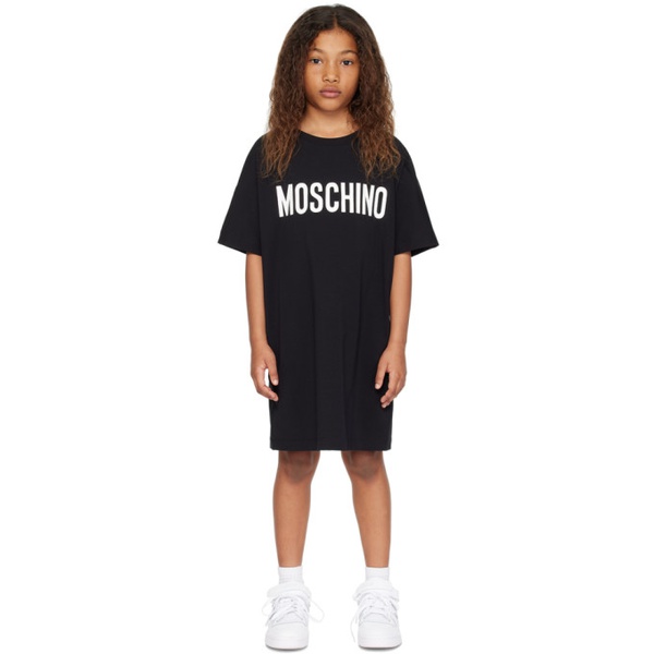  모스키노 Moschino Kids Black Printed Dress 241720M702000