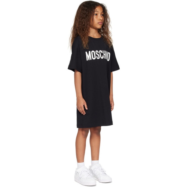  모스키노 Moschino Kids Black Printed Dress 241720M702000