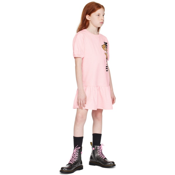  모스키노 Moschino Kids Pink Teddy Dress 241720M702001