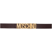 모스키노 Moschino Burgundy Logo Belt 232720M131001