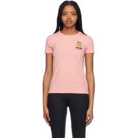 모스키노 Moschino Pink Printed T-Shirt 231720F110031