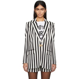 모스키노 Moschino Black & White Striped Blazer 241720F057000