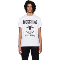 모스키노 Moschino White Double Question Mark T-Shirt 232720M213004