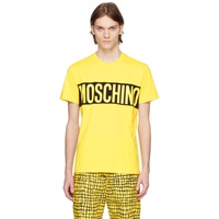 모스키노 Moschino Yellow Printed T-Shirt 231720M213014