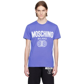 모스키노 Moschino Blue Printed T-Shirt 231720M213015