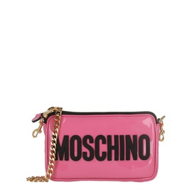 모스키노 Moschino Womens Patent Leather Logo Shoulder Bag 7121325359236