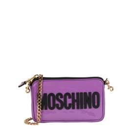 모스키노 Moschino Womens Leather Logo Shoulder Bag 7168928284804