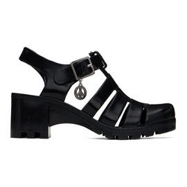 모스키노 Moschino Jeans Black Jelly Heeled Sandals 241132F124000