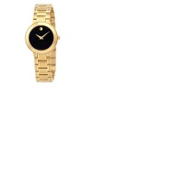 Movado Stiri Quartz Black Dial Yellow Gold PVD Ladies Watch 0607282