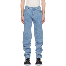 뮈글러 Mugler Blue Spiral Jeans 231345M186006