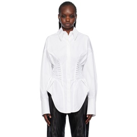 뮈글러 Mugler White Laced-Up Shirt 241345F109000