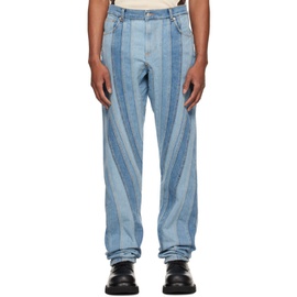 뮈글러 Mugler Blue Spiral Jeans 241345M186002