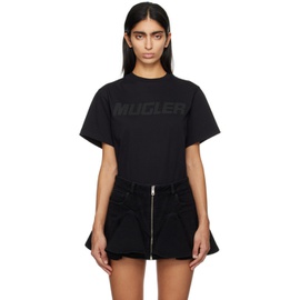 뮈글러 Mugler Black Bonded T-Shirt 241345F110031
