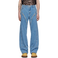 뮈글러 Mugler Blue Zip Jeans 241345M186003