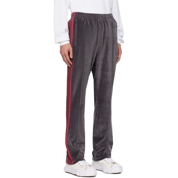  니들스 NEEDLES Gray Embroidered Sweatpants 232821M190021