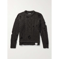 네이버후드상판 NEIGHBORHOOD Savage Logo-Appliqued Distressed Knitted Sweater 1647597324682953