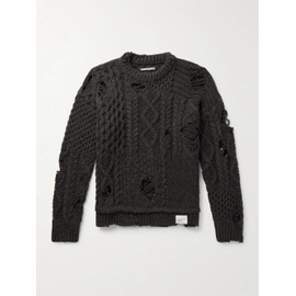 네이버후드상판 NEIGHBORHOOD Savage Logo-Appliqued Distressed Knitted Sweater 1647597324682953