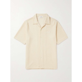 NN07 Julio 3520 Camp-Collar Logo-Embroidered Cotton-Blend Boucle Shirt 1647597328911429