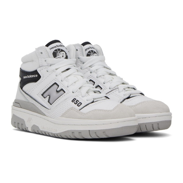 뉴발란스 뉴발란스 New Balance White & Black 650 Sneakers 232402F127004