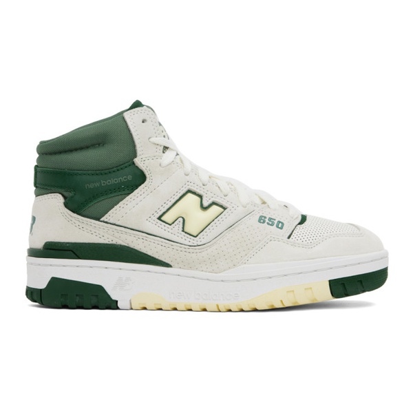 뉴발란스 뉴발란스 New Balance 오프화이트 Off-White & Green 650 Sneakers 232402M236003