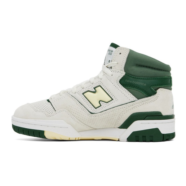 뉴발란스 뉴발란스 New Balance 오프화이트 Off-White & Green 650 Sneakers 232402M236003