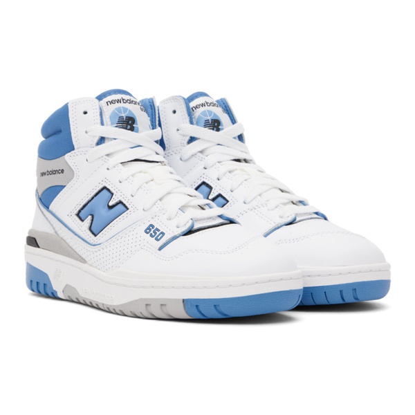 뉴발란스 뉴발란스 New Balance White & Blue 650 Sneakers 232402M236004