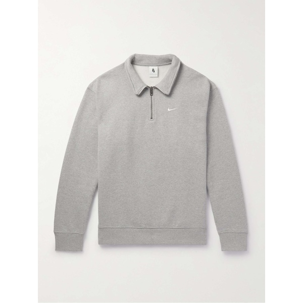 나이키 NIKE Logo-Embroidered Cotton-Blend Jersey Half-Zip Sweatshirt 1647597292061586