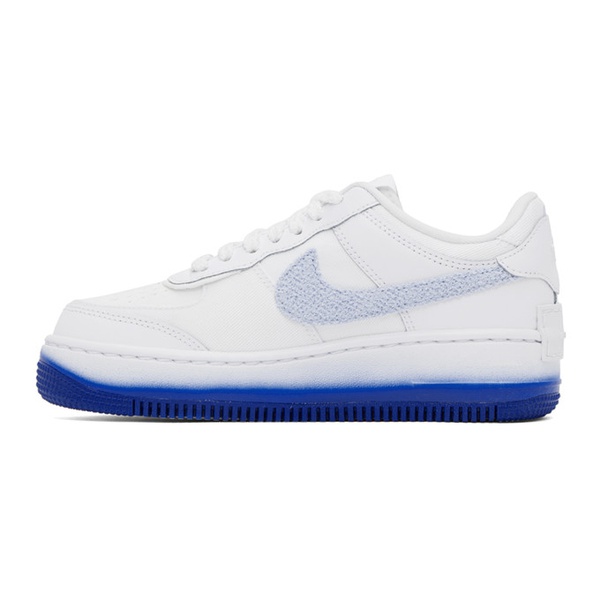 나이키 Nike White & Blue Air Force 1 Shadow Sneakers 232011F128018