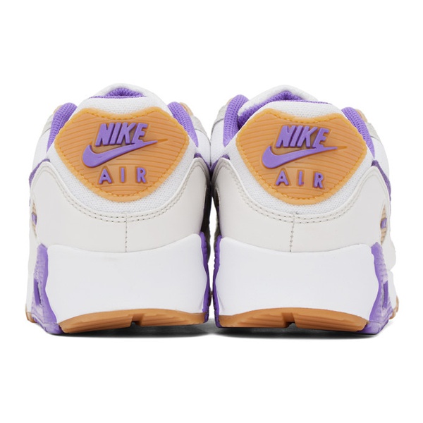 나이키 Nike White & Purple Air Max 90 Sneakers 232011M237078