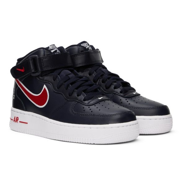 나이키 Nike Navy Air Force 1 07 Mid Sneakers 232011F127013